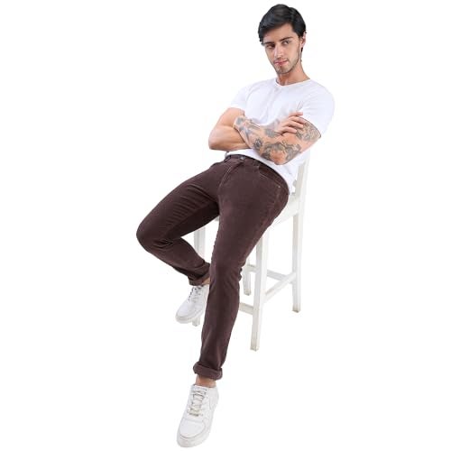 Spykar Regular Fit Cotton Brown Trousers for Men (Size: 34)-MTR5P2BD008-Bison Brown - Image 2