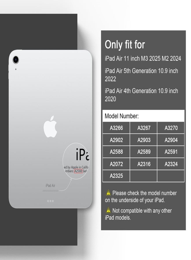 DONGKE غطاء DONGKE الذكي لجهاز iPad Air مقاس 11 بوصة (M3 2025 وM2 2024)، وiPad Air الجيل الخامس 2022 / الجيل الرابع 2020 مقاس 10.9 بوصة، نحيف وقابل للطي، مصنوع من البولي كربونات الصلب الشفاف، مزود بحامل خلفي، مع خاصية التشغيل/الإيقاف التلقائي، بنقشة جلد النمر. - Image 2