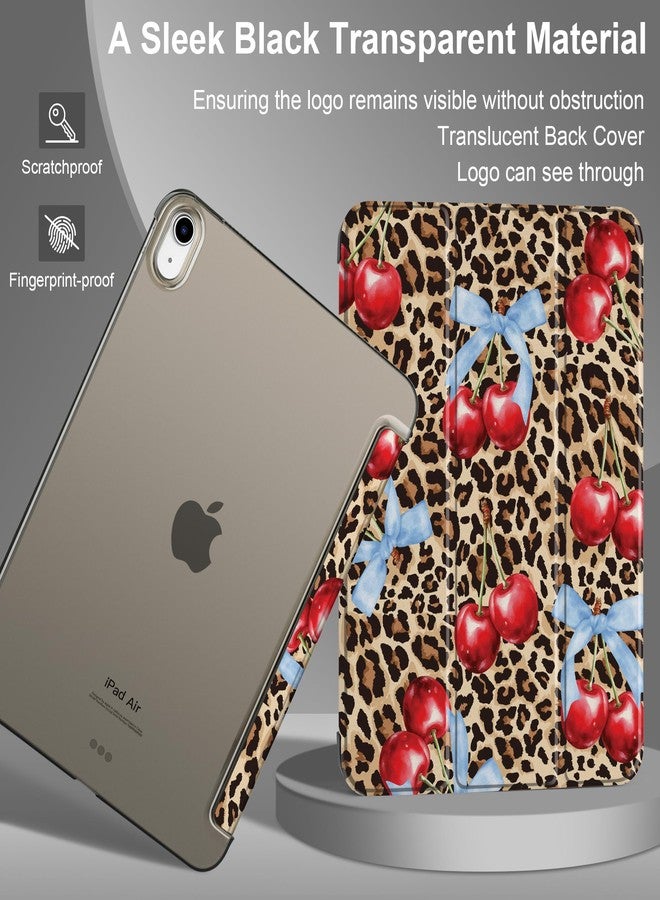DONGKE غطاء DONGKE الذكي لجهاز iPad Air مقاس 11 بوصة (M3 2025 وM2 2024)، وiPad Air الجيل الخامس 2022 / الجيل الرابع 2020 مقاس 10.9 بوصة، نحيف وقابل للطي، مصنوع من البولي كربونات الصلب الشفاف، مزود بحامل خلفي، مع خاصية التشغيل/الإيقاف التلقائي، بنقشة جلد النمر. - Image 3