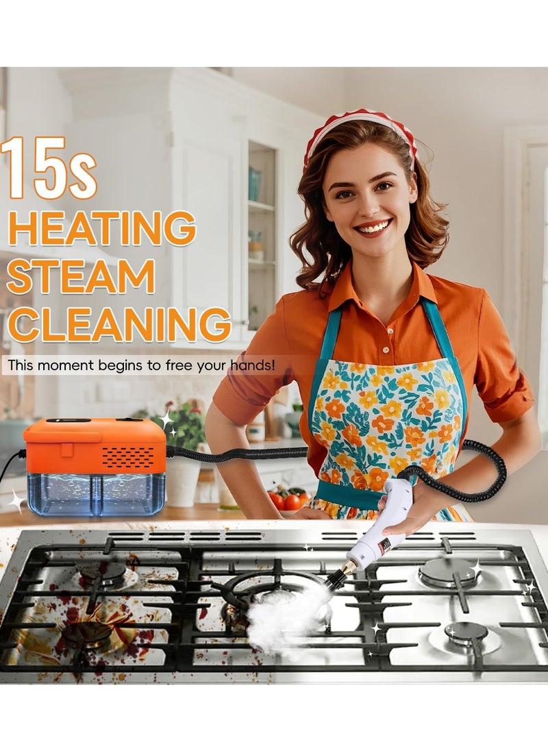Joshberg Handheld Steam Cleaner, 2500W Pressurized Steamer for Cleaning with 14 Accessories, Multipurpose Steam Cleanr for Home Use, Home Floor Cleaning, Upholstery, Kitchen, Bathroom, Grout and Car  - Image 3
