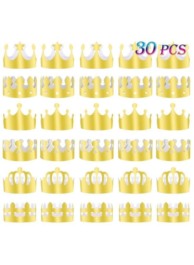 TUPARKA 30 Pcs Paper Crown Golden King Crowns Gold Foil Party Crown Hat Cap for Birthday Celebration Baby Shower Photo Props - Image 1