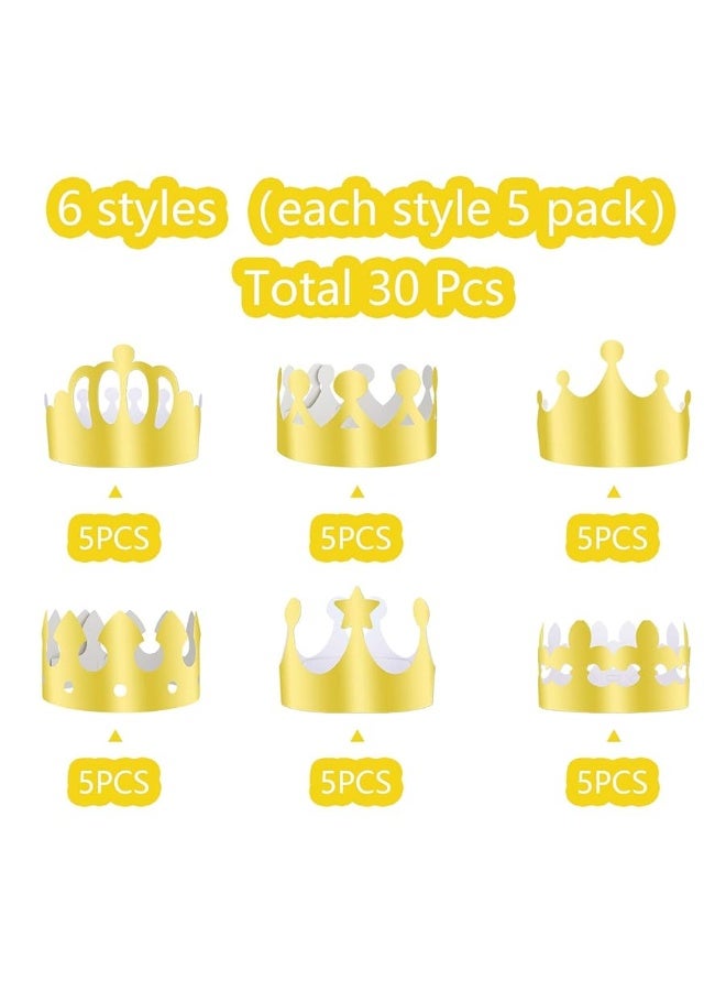 TUPARKA 30 Pcs Paper Crown Golden King Crowns Gold Foil Party Crown Hat Cap for Birthday Celebration Baby Shower Photo Props - Image 5
