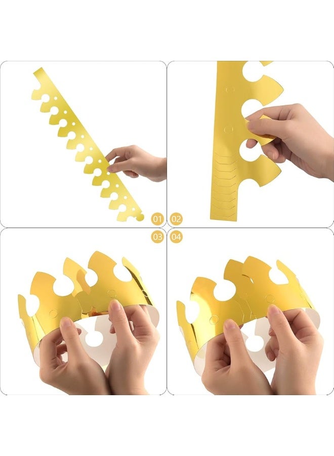 TUPARKA 30 Pcs Paper Crown Golden King Crowns Gold Foil Party Crown Hat Cap for Birthday Celebration Baby Shower Photo Props - Image 4