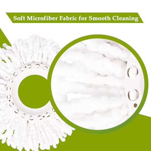 Freshome Extremely Absorbent Premium Microfibre Spin Mop Head Refill for Floor Cleaning (White) - Pack of 10 - Image 4