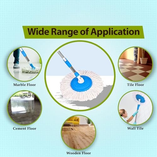Freshome Extremely Absorbent Premium Microfibre Spin Mop Head Refill for Floor Cleaning (White) - Pack of 10 - Image 5