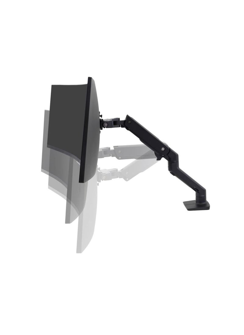 Ergotron - Ergotron 45-475-224 HX Single Ultrawide Monitor Arm, VESA Desk Mount for Monitors Up to 49 inches, 9.1 to 19.1 kg, Less Than 6 Inch Display Depth Matte Black. - Image 1