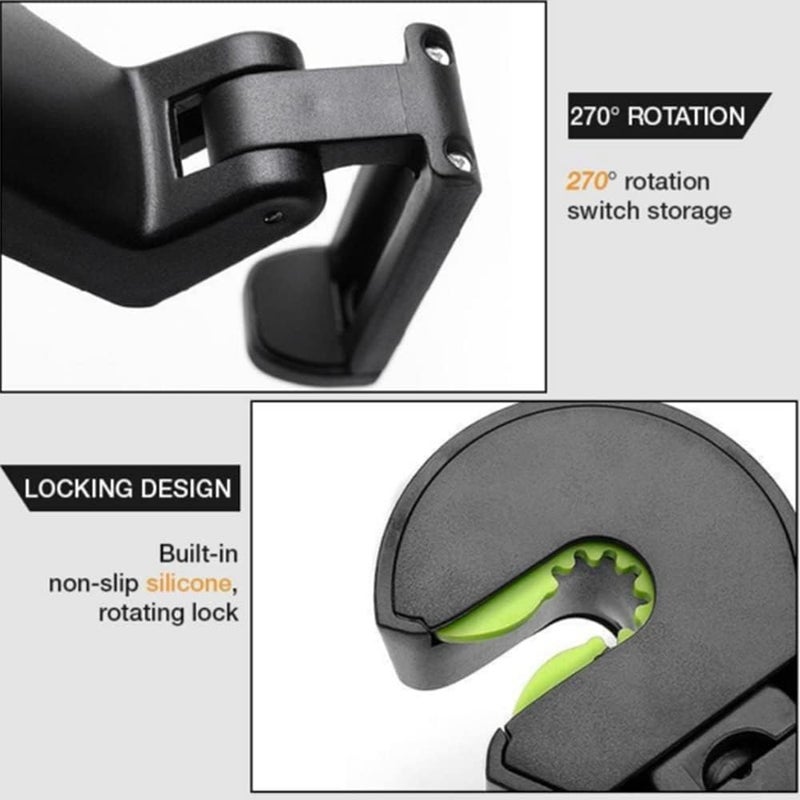 cheekyglo 2 in 1 Car Headrest Hidden Hook, Universal Multifunctional Car Vehicle Headrest Hook, 2 in 1 car seat hooks for purses and bags with phone holder (Black) - Image 5