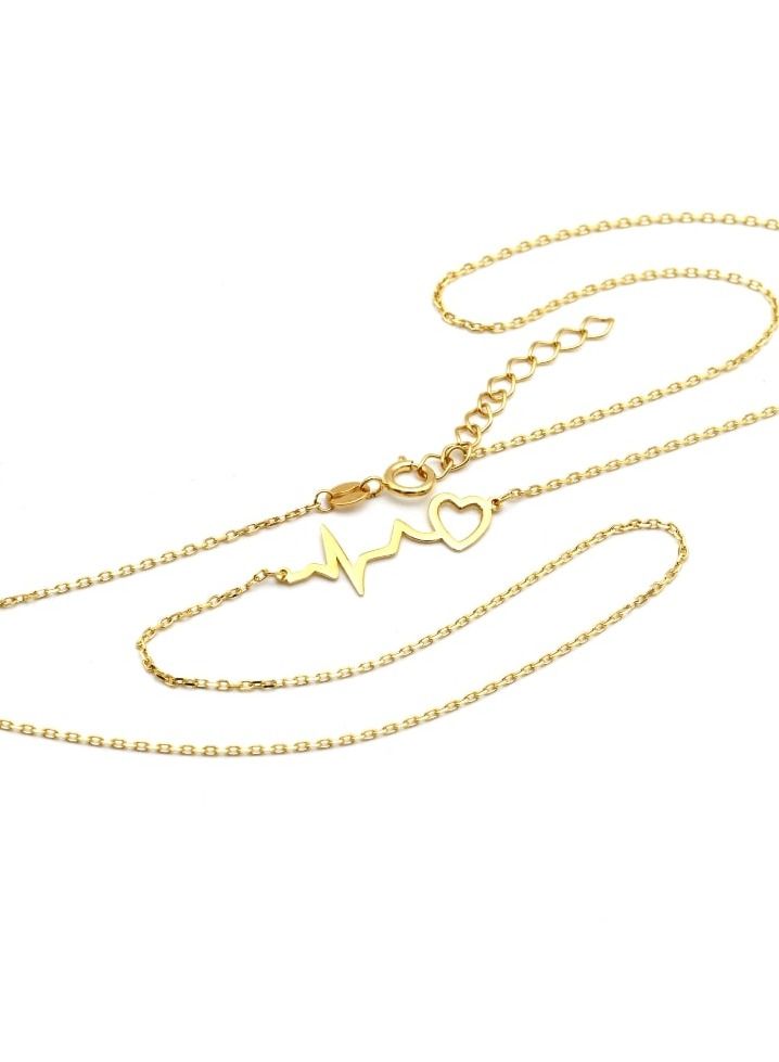 Gold Zone Real Gold Heart Beat Necklace - Image 2