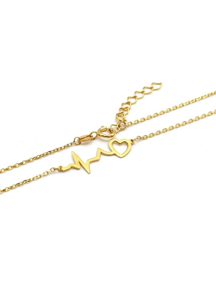 Gold Zone Real Gold Heart Beat Necklace - Image 4