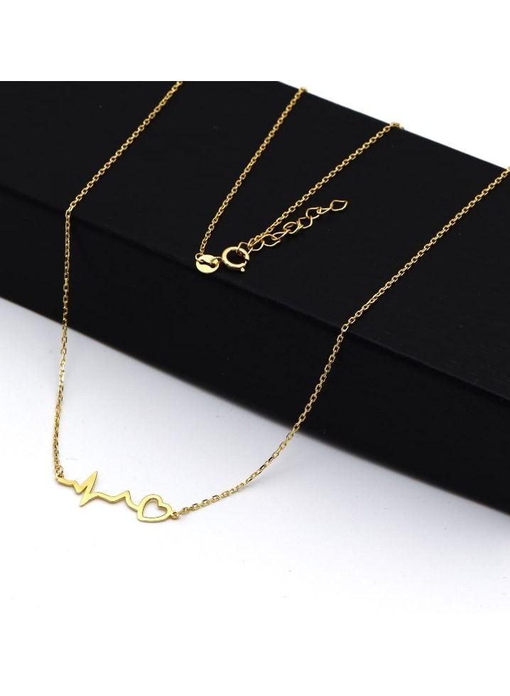 Gold Zone Real Gold Heart Beat Necklace - Image 3