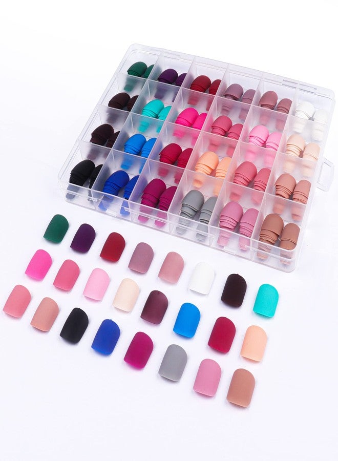 LADYING Press On Nails - LADYING 576 Pc Square Matte Full Cover False Nails, 24 Colors, DIY Kit, Includes Nail File and Adhesive Tabs - Image 2
