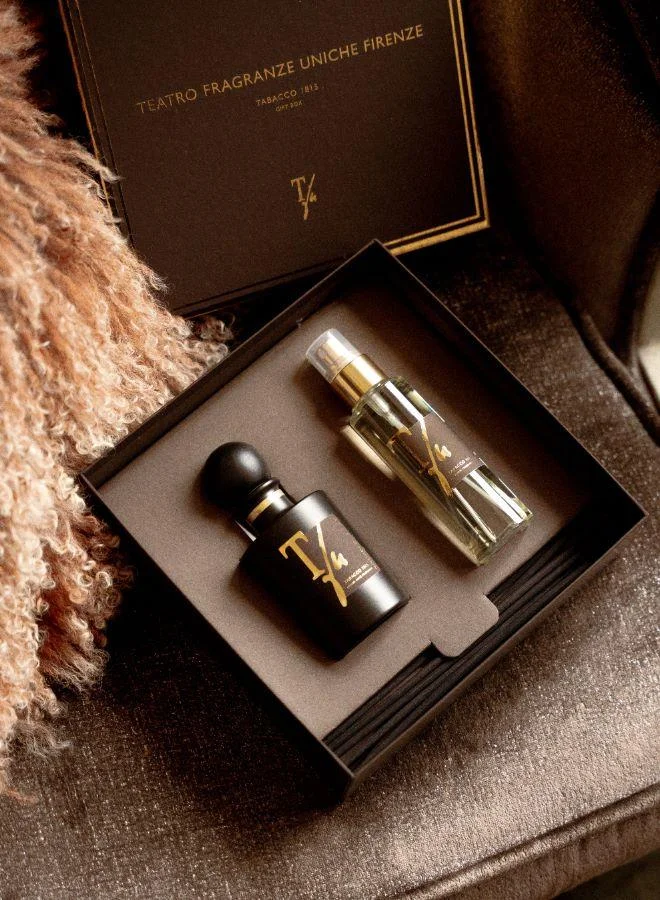 تياترو Tobacco Gift Box 100ml Diffuser + 100ml Fabric Spray