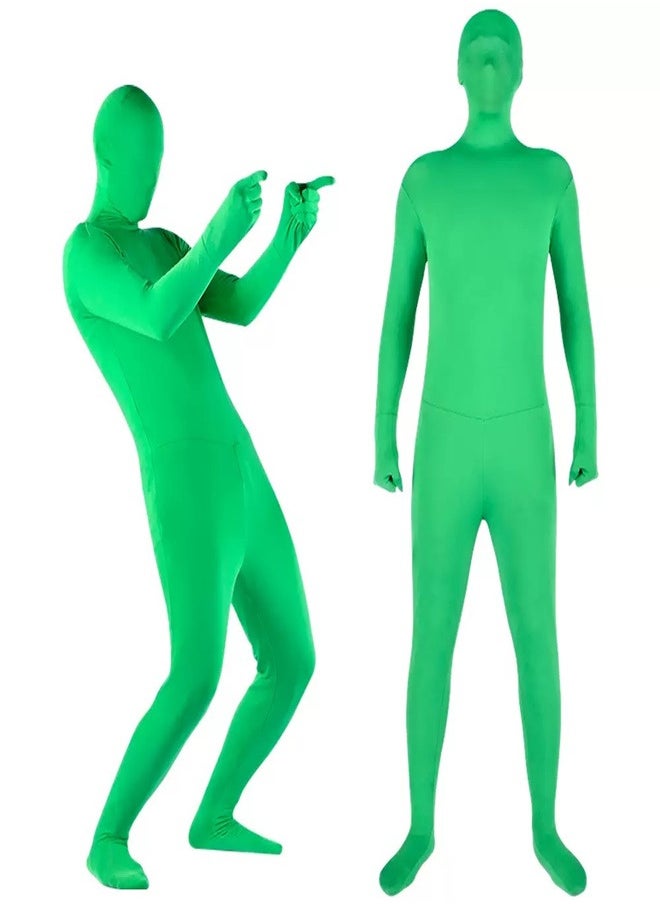 Generic Green Screen Chromakey Bodysuits Green Spandex Stretch Full Body Morph Suit for Adult Men Women Unisex Disappearing Man Gloves Hood Costume for Photography Invisible Effect  - Image 1