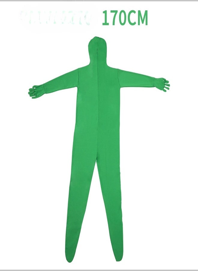 Generic Green Screen Chromakey Bodysuits Green Spandex Stretch Full Body Morph Suit for Adult Men Women Unisex Disappearing Man Gloves Hood Costume for Photography Invisible Effect  - Image 3