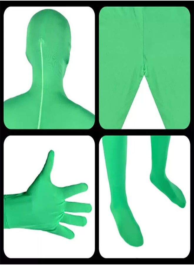 Generic Green Screen Chromakey Bodysuits Green Spandex Stretch Full Body Morph Suit for Adult Men Women Unisex Disappearing Man Gloves Hood Costume for Photography Invisible Effect  - Image 4