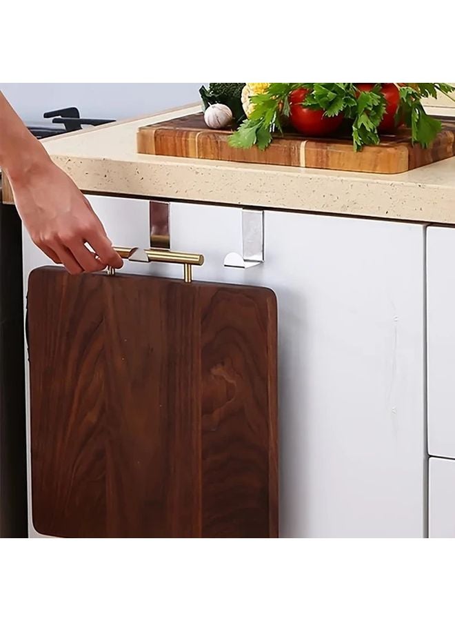 3 قطع من خطافات الباب المصنوعة من الفولاذ المقاوم للصدأ، ذات شكل Z القابلة للانعكاس لتعليق المناشف والملابس والمعاطف - Image 4