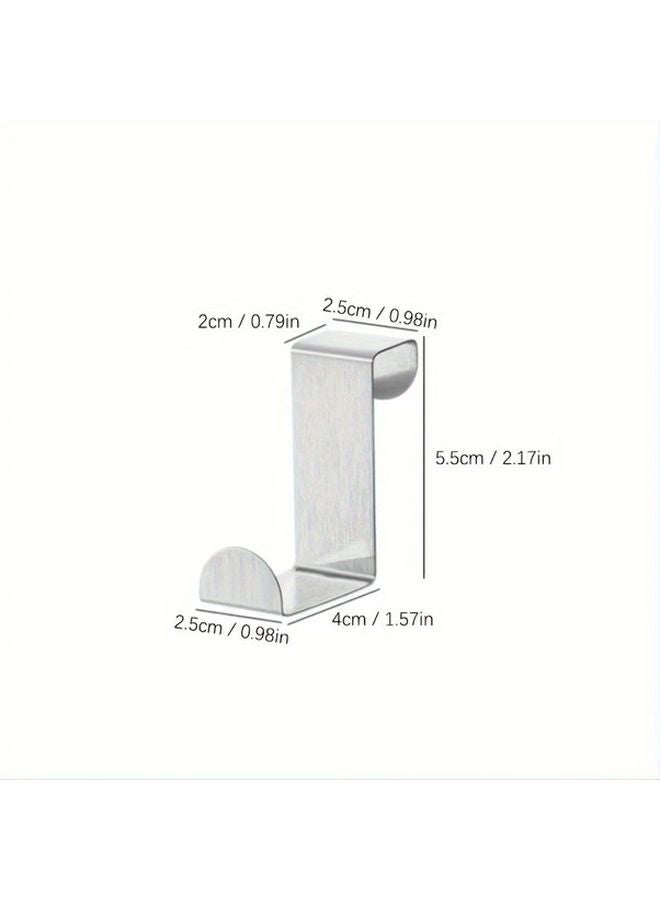 3 قطع من خطافات الباب المصنوعة من الفولاذ المقاوم للصدأ، ذات شكل Z القابلة للانعكاس لتعليق المناشف والملابس والمعاطف - Image 3