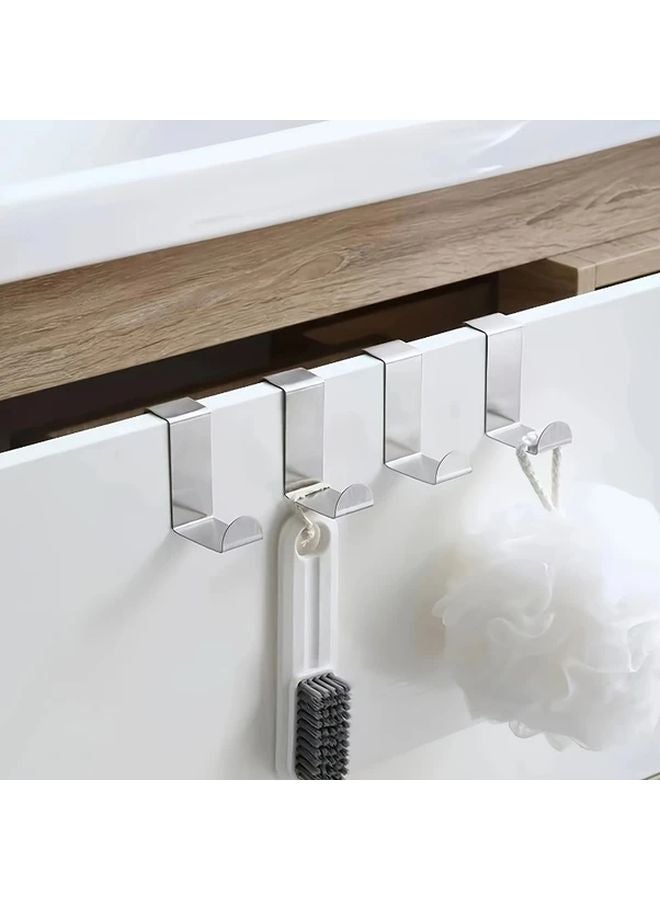 3 قطع من خطافات الباب المصنوعة من الفولاذ المقاوم للصدأ، ذات شكل Z القابلة للانعكاس لتعليق المناشف والملابس والمعاطف - Image 2