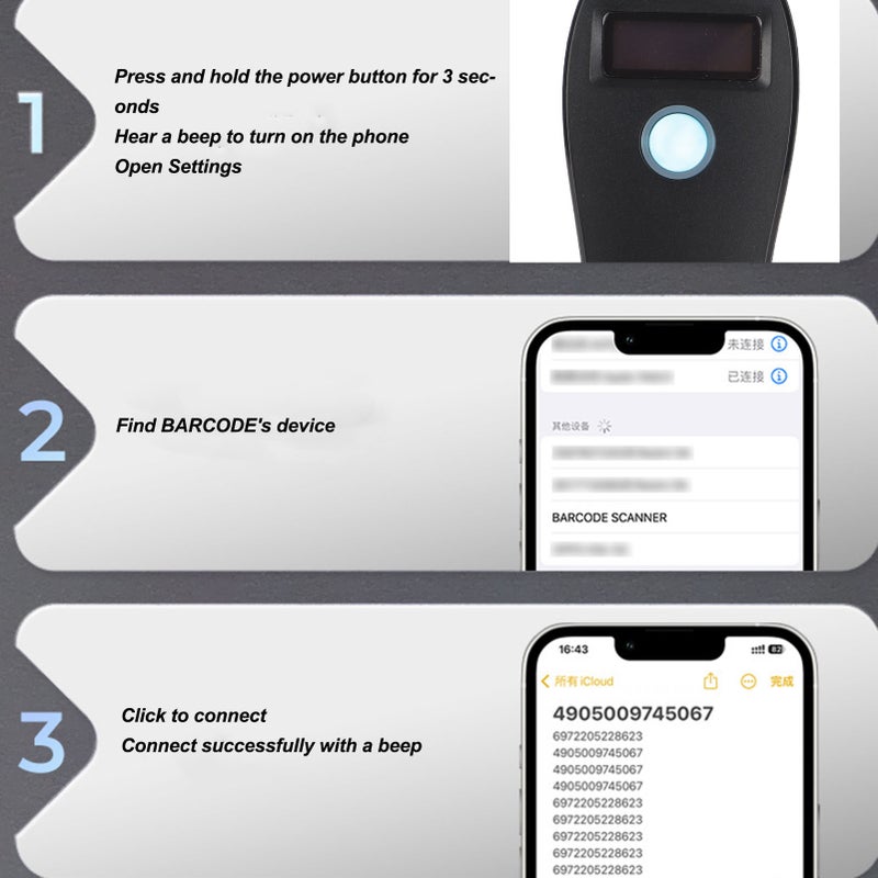 Wireless Barcode Scanner Reader BT Portable 1D 2D QR Code Scanner for Supermarkets Delivery Restaurants - Image 4