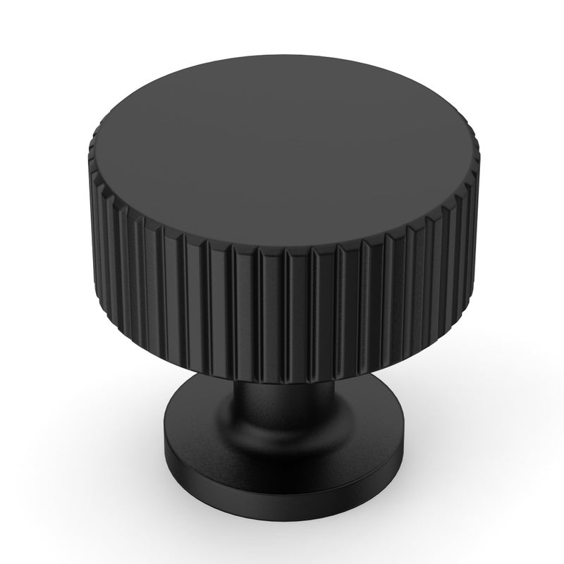 Amerdeco 10 Pack Matte Black Cabinet Knobs Single Hole Cabinet Pulls 1 Inch Drawer Knobs and Pulls for Bathroom Cabinets ZH0071 - Image 2