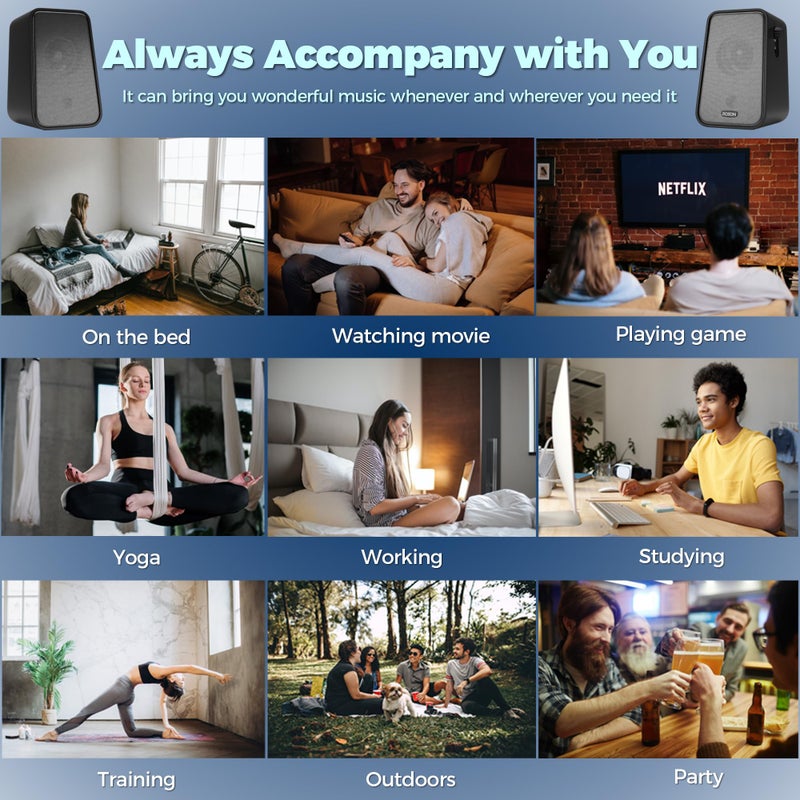 ROSON Computer Speaker, Compact Size Speaker with Headphone Jack, Enhanced Bass and Volume Control, Stereo 2.0 USB Powered 3.5mm Aux Multimedia Speakers for Laptop/Desktop/Tablets/Phone - Image 5