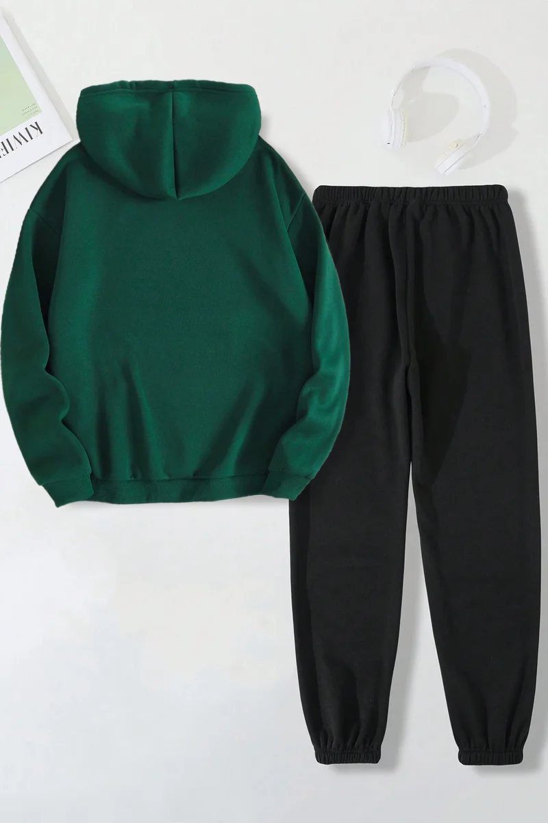 ONLYTRENDWEAR Unisex Nope Printed Tracksuit Set S.m. Green