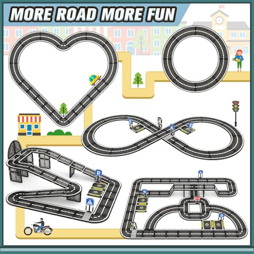 IGIVI Magnetic Tiles Road Set Roads Expansion Pack Magnetic Blocks Building Toys for Toddler Creative Montessori Toys for 3 Year Old Boys Girls Ideal Gifts for Kids Ages 35 57 - Image 5