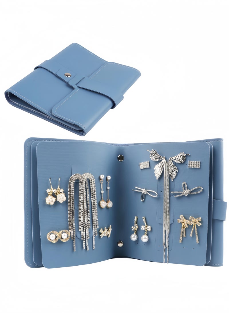 Hiras Travel Jewelry Organizer, Foldable Leather Case Bag for Jewelry, The Organizer of Earrings, Necklaces, Bracelet and Rings  - Image 1