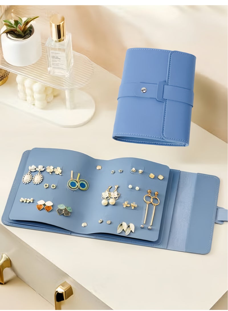Hiras Travel Jewelry Organizer, Foldable Leather Case Bag for Jewelry, The Organizer of Earrings, Necklaces, Bracelet and Rings  - Image 2