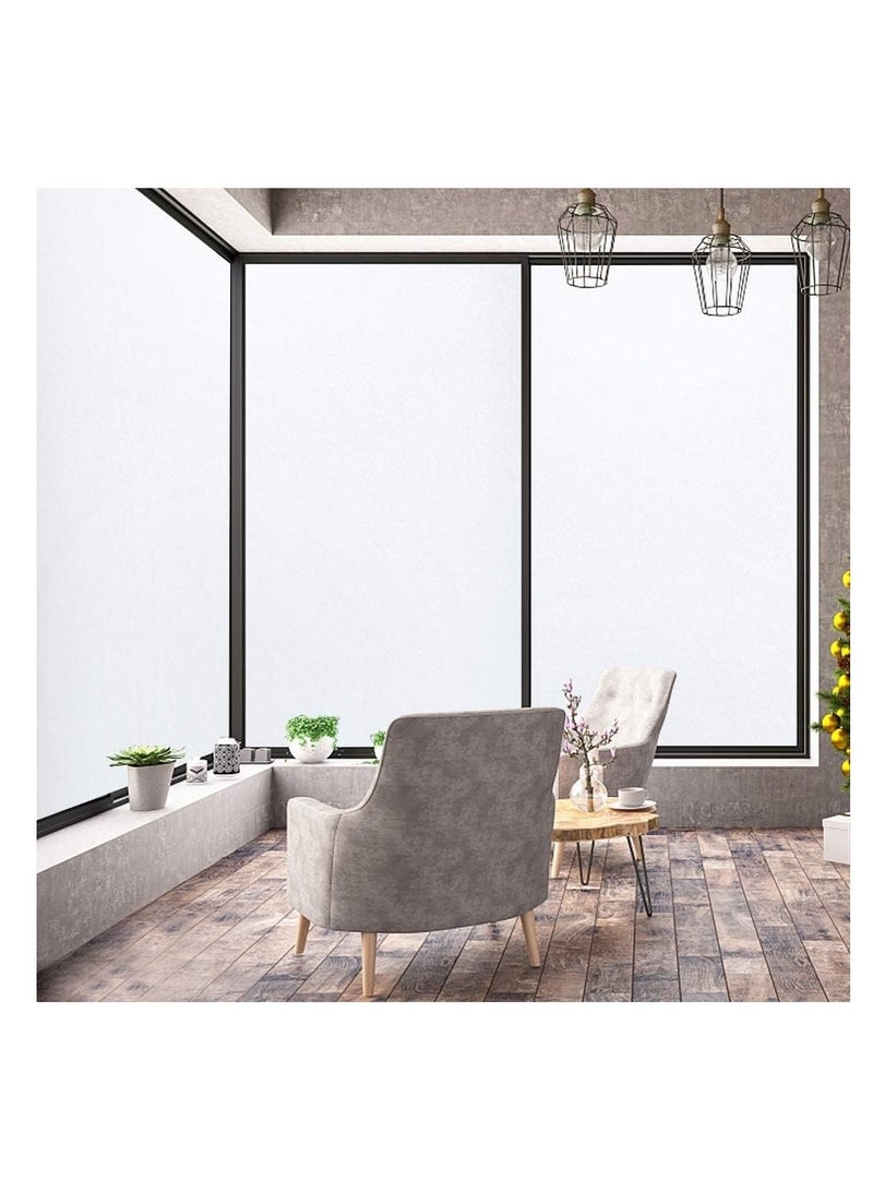 SYOSI فيلم نافذة خصوصية محفور - مظهر زجاج مصنفر - فيلم تجميد نافذة غير لاصق - مثالي للمنزل والمكتب - أبيض - الحجم: 23.6 × 78.7 بوصة - Image 4