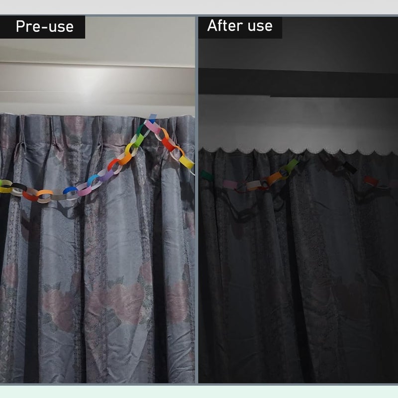 TAROTKIN Top of Curtain Light Blocker, Light Blocking Curtains Toppers Portable Blackout for Window, Easy to Cut and Install Without Turning Holes (59 x 16.9 in) - Image 3