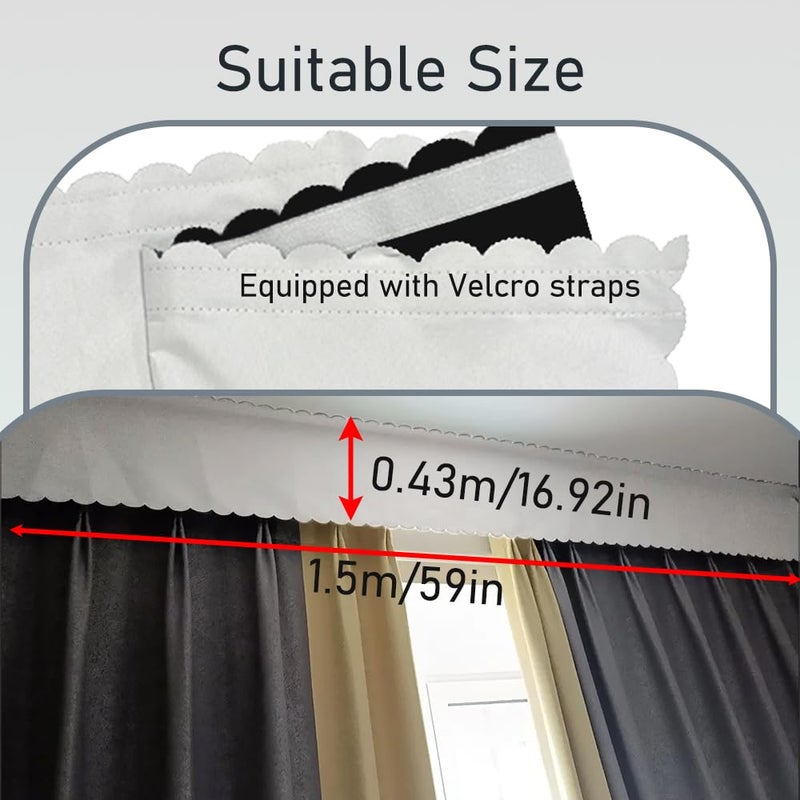 TAROTKIN Top of Curtain Light Blocker, Light Blocking Curtains Toppers Portable Blackout for Window, Easy to Cut and Install Without Turning Holes (59 x 16.9 in) - Image 4