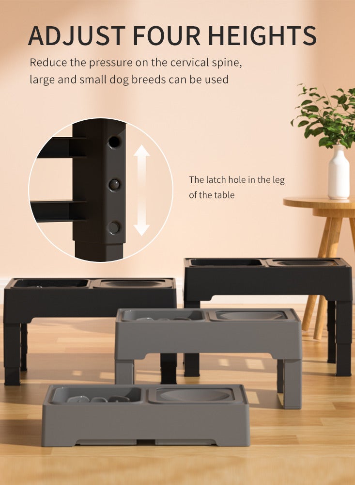 Generic Raised Dog Bowls Foldable 4 Height Adjustable Bowl Stand with Slow Feeder Bowl and Floating Water Bowl,Food Bowls Water Bowl for Large Medium Small Dogs  - Image 4