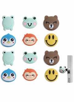 KASTWAVE 12 Pieces, Door Knob Wall Shield, Cartoon Self Adhesive Sticker Silicone Door Handle Bumper Cute Animals Rubber Protector for Wall -Protect Furniture, Reduce Noise  - Image 1