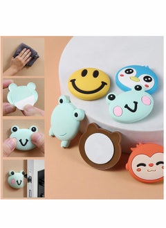 KASTWAVE 12 Pieces, Door Knob Wall Shield, Cartoon Self Adhesive Sticker Silicone Door Handle Bumper Cute Animals Rubber Protector for Wall -Protect Furniture, Reduce Noise  - Image 4