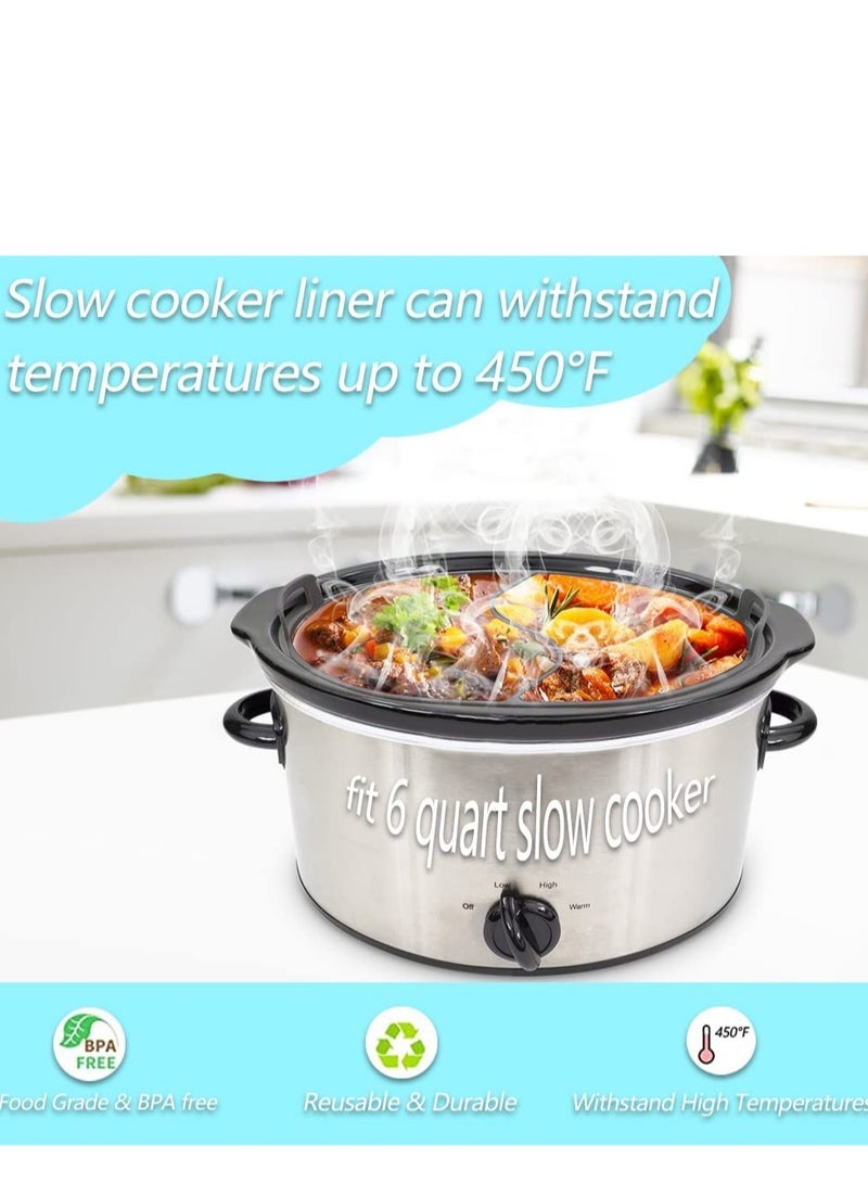 SYOSI Slow Cooker Liners Fit Most 6QT Crockpot, Large Size Crock Pot Liners Reusable/BPA Free/Leakproof/Dishwasher Silicone Crockpot Liners 6-8QT Divider Slow Cooker Divider, Grey - Image 4