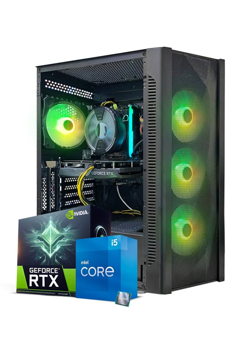 Truenort Gaming PC, Intel Core i5-12400F, RTX 4060, 16GB RAM, 1TB SSD,Air Cooler 120mm, Window 11 Pro, Black Case  - Image 1