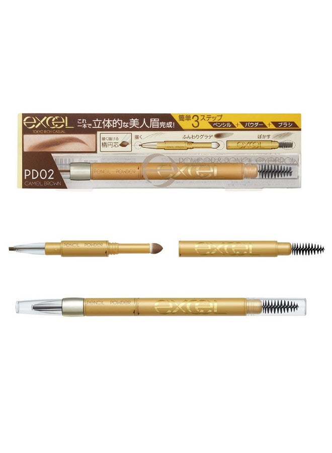 Excel Powder & Pencil Eyebrow Pd02 Camel Brown - Image 2