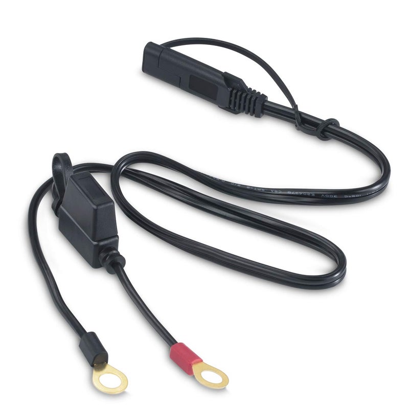 iMESTOU 2FT SAE Connector to O Ring Connectors Harness 2 Pin Plug Cable with Ring Terminal Battery Charger Quick Disconnect SAE Extension Cord for Motorcycle Car Tractor 10A Fuse 1pcs