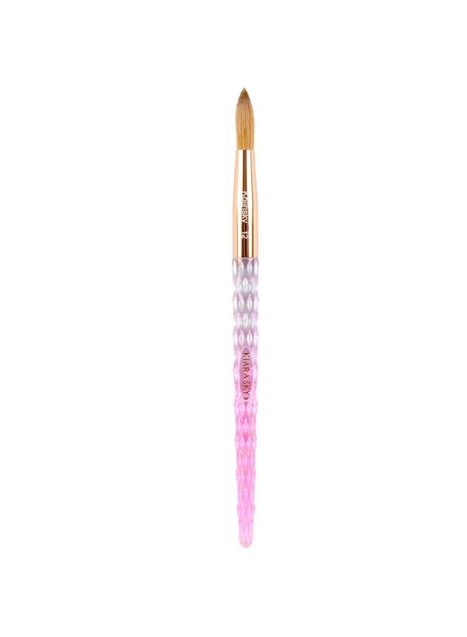 Kiara Sky Pink Crystal Acrylic Nail Brush - Professional Nail Cleaner Tool - Nail Kolinsky Brush for Women - 100% Kolinksy Hand Crafted Nail Tools - Long Lasting Nail Cleaning Brush, #12 - Image 1