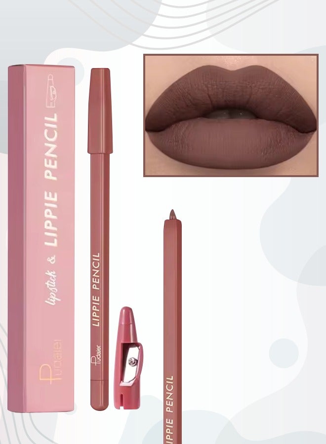 pudaier Lippie Pencil Lipstick with Sharpener Easy to Use Lip Makeup Soft Lipliner Pencil Lip Liner Pencil Matte Waterproof Long Lasting Lipstick Lip Contour Makeup Lip Set Full Color 12 - Image 1