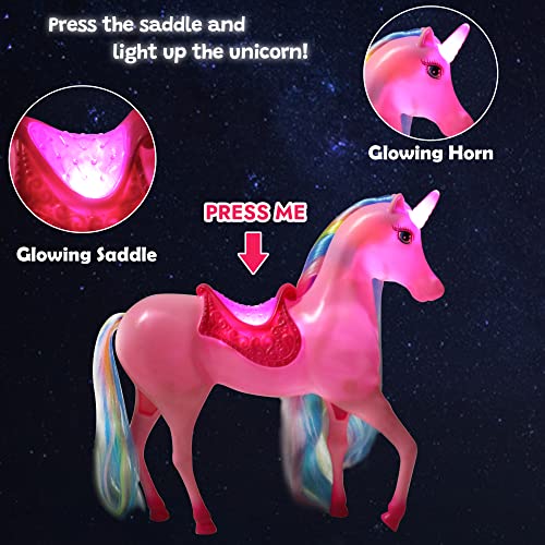 BETTINA Unicorn Princess Dolls Set Magical Light Unicorn Toys for Girls Horse Toys with Mane and Tail Princess Toy Unicorn Gifts for Girls Kids Aged 3 4 5 6 7 8 - Image 5