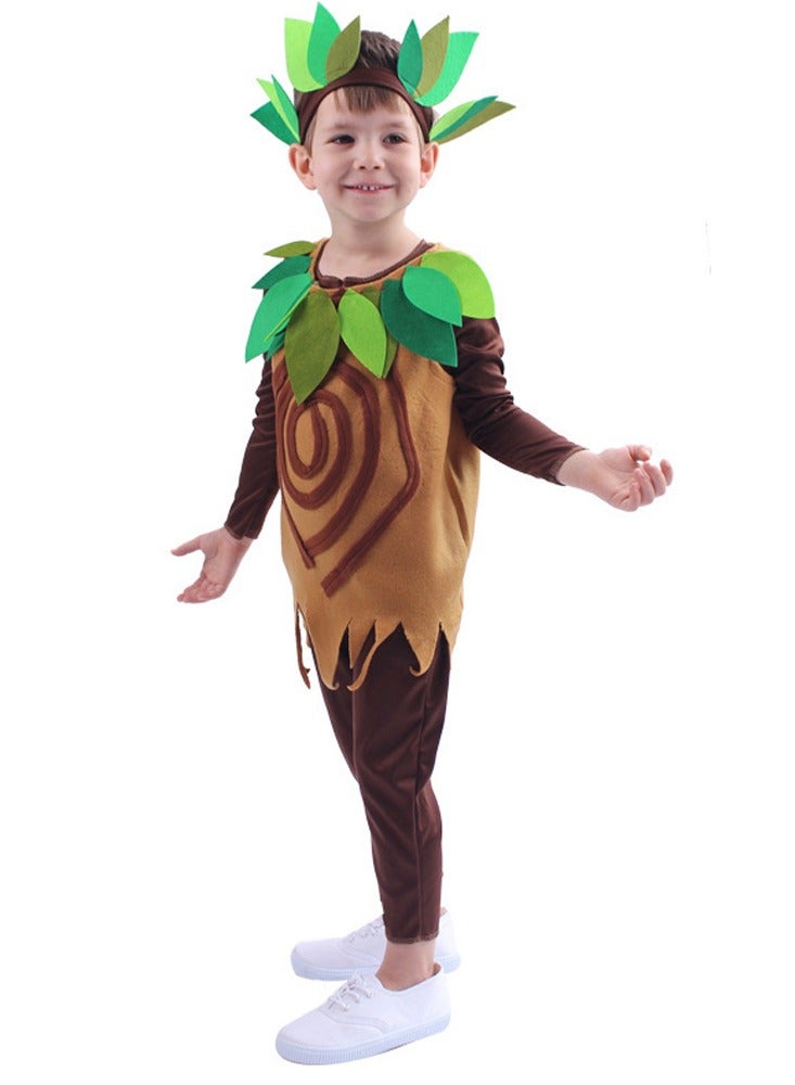 Al Aoyama Tree Costume Kids Cosplay Stage Performance Outfit with Headdress - Image 2