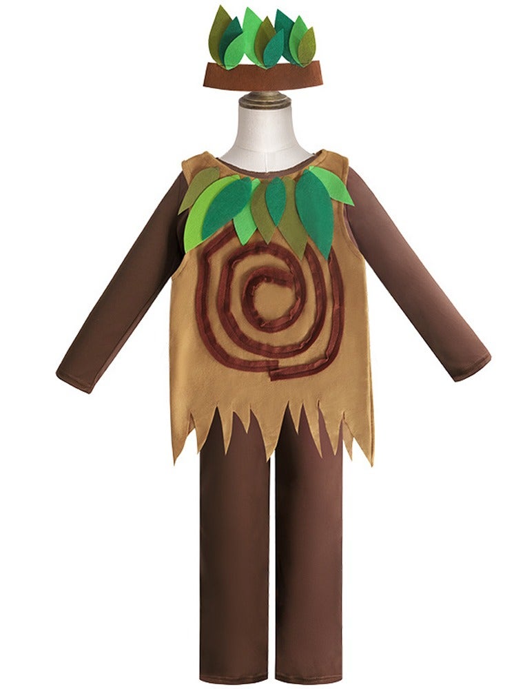 Al Aoyama Tree Costume Kids Cosplay Stage Performance Outfit with Headdress - Image 4