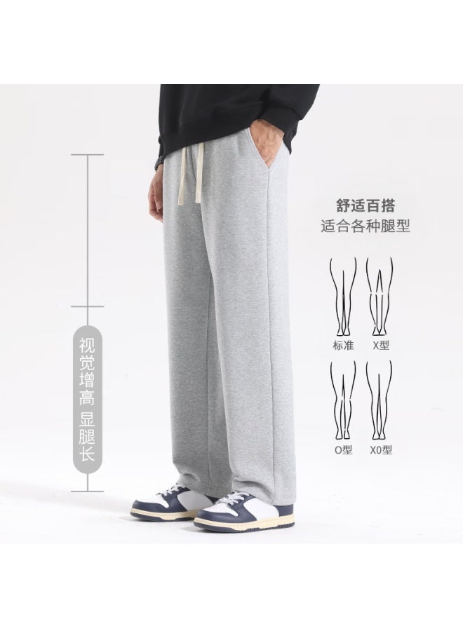 Vancl Men's Autumn Loose Fit Heavyweight Casual Pants Men's Draped Sweatpants Sports Straight Leg Pants Black 3XL - Image 4