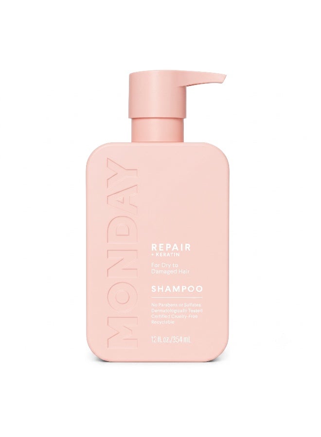 MONDAY Haircare REPAIR Shampoo with Keratin for Dry to Damaged Hair - 354ml (12 fl. oz)