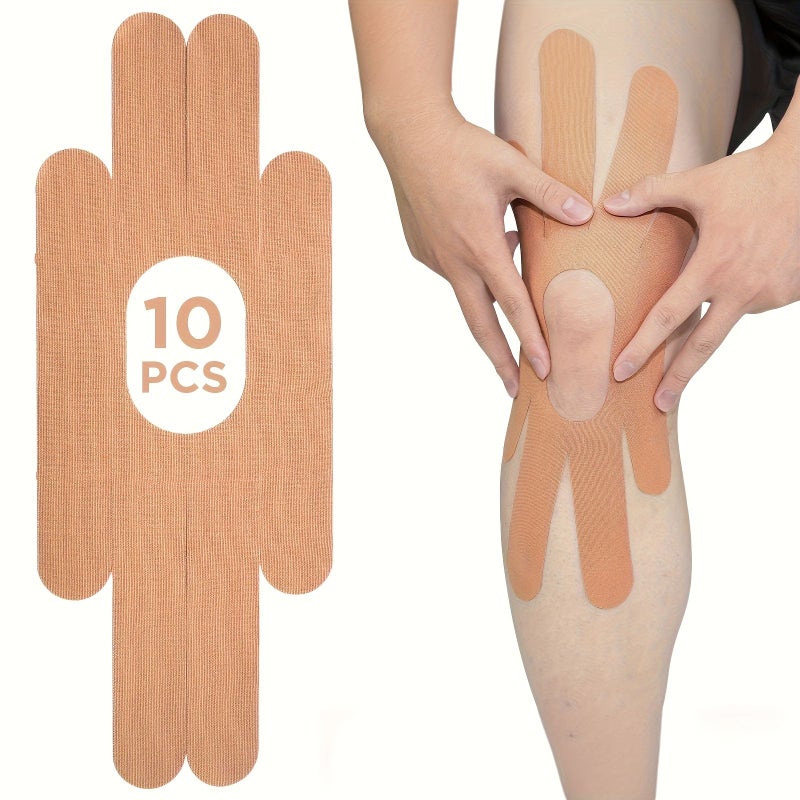 Pink Pre Cut Breathable Kinematic Tape for Pain Muscle Joint Support 10 Strips - Image 1