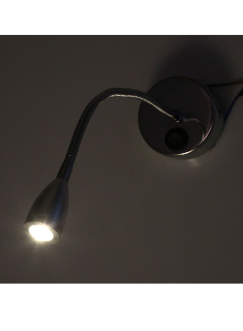 SYOSI LED Wall Lamps, 3W 85-265V Flexible Adjustable Gooseneck Bedroom Bedside Conical Wall Lamp Sconce Reading Light with Knob Switch for Bedroom, Office, Workbench, Studio(with Switch-Warm White) - Image 2