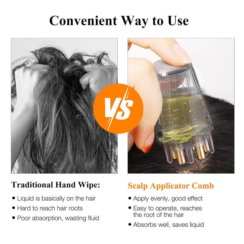 Toxen Toxen Scalp Applicator Comb Hair Oil Applicator Bottle Brush Hair Comb for Scalp Massager and Hair Growth Care Head Fluid Brush for Essential Oil Hair Treatment Pack of 2 - Image 4