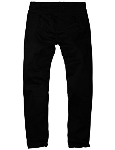 Match Men's Slim Fit Tapered Stretchy Casual Pants (32W x 31L, 8050 Black) - Image 4
